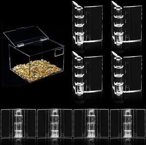Plastic Hinges, Clear, 1.34 x 0.98 Inch, 20 Pcs | Transparent Acrylic, Mini Hardware, For Box Handicrafts Plastic Hinges, Clear, 1.34 x 0.98 Inch, 20 Pcs | Transparent Acrylic, Mini Hardware, For Box Handicrafts