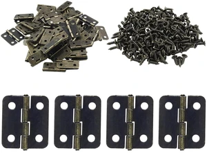 50 Pcs Mini Bronze Hinges, Rectangle Small Hinges, 18x16mm 50 Pcs Mini Bronze Hinges, Rectangle Small Hinges, 18x16mm