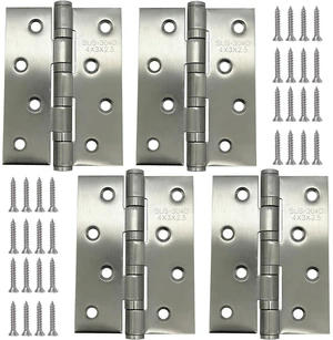 4 Pack 4×2.9inch Silver 304 Stainless Steel Door Hinge | Bearing Door Hinge, Suitable for Both Indoor Doors, Thickness: 0.075in(1.9MM), Brushed Nickel, with Screws 4 Pack 4×2.9inch Silver 304 Stainless Steel Door Hinge | Bearing Door Hinge, Suitable for Both Indoor Doors, Thickness: 0.075in(1.9MM), Brushed Nickel, with Screws