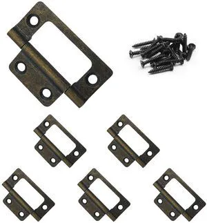 6 Pack Non-Mortise Door Hinges with Screws, 2 x 0.9 Inches Bifold Butt Cabinet Hinges for Furniture, Windows, Cupboards (Bronze) 6 Pack Non-Mortise Door Hinges with Screws, 2 x 0.9 Inches Bifold Butt Cabinet Hinges for Furniture, Windows, Cupboards (Bronze)