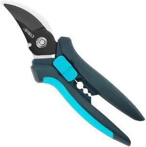7.2 Inch Bypass Pruners Carbon Steel Garden Shears | Garden Scissor with Thorn Punch & Wire Stripper Holes, Anti-Slip Grips, Ideal for Rose Bushes and Indoor Plant Trimming 7.2 Inch Bypass Pruners Carbon Steel Garden Shears | Garden Scissor with Thorn Punch & Wire Stripper Holes, Anti-Slip Grips, Ideal for Rose Bushes and Indoor Plant Trimming