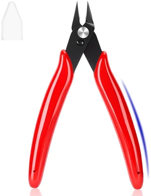 5 Inch Flush Cutters, 1 Pack Micro Wire Cutters, Zip Tie Cutter | Precision Sharp Wire Cutters for Crafting, Jewelry Making, Plastic Models, 3D Print, Electronics, Floral, Red 5 Inch Flush Cutters, 1 Pack Micro Wire Cutters, Zip Tie Cutter | Precision Sharp Wire Cutters for Crafting, Jewelry Making, Plastic Models, 3D Print, Electronics, Floral, Red