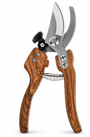Pruning Shears, 5/8-Inch Cut Capacity Garden Clippers, Spring-Assisted Hand Pruners with Sharp Steel Blade, Ergonomic Wood-Grain Finish Handle for Roses, Shrubs, Stems, Herbs and Garden Harvesting Pruning Shears, 5/8-Inch Cut Capacity Garden Clippers, Spring-Assisted Hand Pruners with Sharp Steel Blade, Ergonomic Wood-Grain Finish Handle for Roses, Shrubs, Stems, Herbs and Garden Harvesting