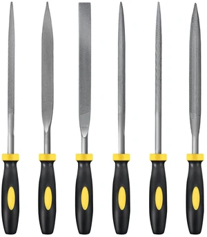 Metal Needle File Set, 6 Pcs Small Precision Files, Hardened Steel Mini File Kit for Deburring, Shaping, Smoothing Metal Wood Plastic with Ergonomic Handle, 0.19x7.09 inch (Yellow) Metal Needle File Set, 6 Pcs Small Precision Files, Hardened Steel Mini File Kit for Deburring, Shaping, Smoothing Metal Wood Plastic with Ergonomic Handle, 0.19x7.09 inch (Yellow)