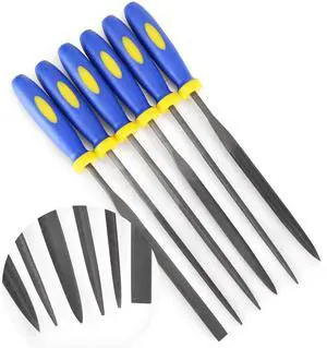 MINI Needle File Set (Carbon Steel 6 Piece-Set) Hardened Alloy Strength Steel - Set Includes Flat, Flat Warding, Square, Triangular, Round, and Half-Round File(6'' Total Length) MINI Needle File Set (Carbon Steel 6 Piece-Set) Hardened Alloy Strength Steel - Set Includes Flat, Flat Warding, Square, Triangular, Round, and Half-Round File(6'' Total Length)