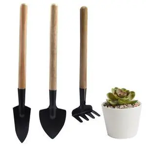 3 Pcs Mini Garden Tools Set, Iron Kit Including Miniature Gardening Rake Trowel and Shovel for Succulent/Bonsai & Pot Plants 3 Pcs Mini Garden Tools Set, Iron Kit Including Miniature Gardening Rake Trowel and Shovel for Succulent/Bonsai & Pot Plants