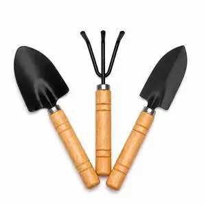 3 Pcs Mini Garden Tools Set, Small Gardening Hand Tools with Wooden Handles, Mini Rake, Trowel and Shovel for Succulents, Bonsai, Flower Pots, Indoor Plants and Seedlings 3 Pcs Mini Garden Tools Set, Small Gardening Hand Tools with Wooden Handles, Mini Rake, Trowel and Shovel for Succulents, Bonsai, Flower Pots, Indoor Plants and Seedlings