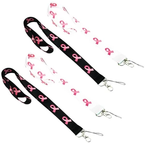 4 Pcs Breast Cancer Awareness Lanyards Keychain Ribbon Lanyards ID Badge Holder Lanyards Long Neck Lanyard Straps with Swivel Hook Red 4 Pcs Breast Cancer Awareness Lanyards Keychain Ribbon Lanyards ID Badge Holder Lanyards Long Neck Lanyard Straps with Swivel Hook Red