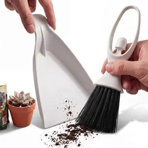 Mini Soil Scoop and Brush Set for Indoor Plant Repotting | 2 in 1 Plant Scoop Set, Mess Free Repotting, Mini Dustpan and Brush Set, for Succulents, Bonsai & Desktop Plant Care Mini Soil Scoop and Brush Set for Indoor Plant Repotting | 2 in 1 Plant Scoop Set, Mess Free Repotting, Mini Dustpan and Brush Set, for Succulents, Bonsai & Desktop Plant Care