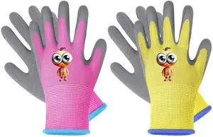 Gardening Gloves, 2 Pair Toddler Gardening Gloves, Girls Glove, Rubber Non-Slip Safety Work Gloves for Kids, Youth, Garden, Fishing, Cycling and Gardening Tools (Ages 3-5) Gardening Gloves, 2 Pair Toddler Gardening Gloves, Girls Glove, Rubber Non-Slip Safety Work Gloves for Kids, Youth, Garden, Fishing, Cycling and Gardening Tools (Ages 3-5)