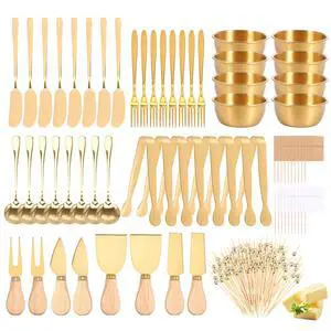 188Pcs Charcuterie Utensils Set, Gold Cheese Knife Set & Charcuterie Board Accessories - Mini Spreaders Tongs Spoons Forks Dip Bowls Cocktail Picks for Grazing Table Party Wedding 188Pcs Charcuterie Utensils Set, Gold Cheese Knife Set & Charcuterie Board Accessories - Mini Spreaders Tongs Spoons Forks Dip Bowls Cocktail Picks for Grazing Table Party Wedding