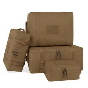 4 PCS Tactical Modular Packing Cubes with Waterproof Material, Large Capacity Storage Bag, Easy Clean Outdoor Travel Organize Storage Pouches Bags (CB) 4 PCS Tactical Modular Packing Cubes with Waterproof Material, Large Capacity Storage Bag, Easy Clean Outdoor Travel Organize Storage Pouches Bags (CB)