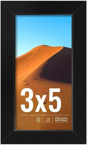 3x5 Picture Frame for Wall Display, 3x5 Black Picture Frame with HD Plexiglas, 3 x 5 Frame 1 Pack, Display Frame for Vertical or Horizontal, Classic Collection 3x5 Picture Frame for Wall Display, 3x5 Black Picture Frame with HD Plexiglas, 3 x 5 Frame 1 Pack, Display Frame for Vertical or Horizontal, Classic Collection