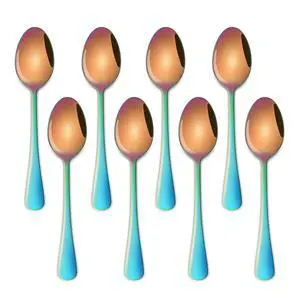 4.7 Inch Colorful Rainbow Mini Esprsso & Coffee & Tea Spoon Set of 8 | Premium Stainless Steel; PVD Coating; Mirror Finishing; Dishwasher Safe; Set Of 8 4.7 Inch Colorful Rainbow Mini Esprsso & Coffee & Tea Spoon Set of 8 | Premium Stainless Steel; PVD Coating; Mirror Finishing; Dishwasher Safe; Set Of 8