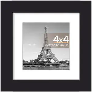 4x4 Picture Frame, Wall Decor Photo Frames, Black 1 Pack | 3x3 Square Frame with Mat for Gallery Wall, Family, Baby, Dog, Dorm, Christmas 4x4 Picture Frame, Wall Decor Photo Frames, Black 1 Pack | 3x3 Square Frame with Mat for Gallery Wall, Family, Baby, Dog, Dorm, Christmas