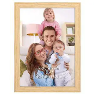 5x7 Picture Frame Natural Woodgrain, 5 by 7 Thin Photo Frame for Wall Tabletop Display, Single 5x7 Picture Frame Natural Woodgrain, 5 by 7 Thin Photo Frame for Wall Tabletop Display, Single