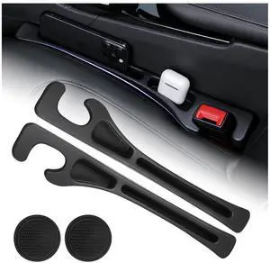2-in-1 Car Seat Gap Filler Organizer & Car Coasters for Cup Holders Set,New Cars Seat Gap Plug with Storage Slot,Universal in Between Cars Seats Catcher Fit for Trucks SUVs 2-in-1 Car Seat Gap Filler Organizer & Car Coasters for Cup Holders Set,New Cars Seat Gap Plug with Storage Slot,Universal in Between Cars Seats Catcher Fit for Trucks SUVs