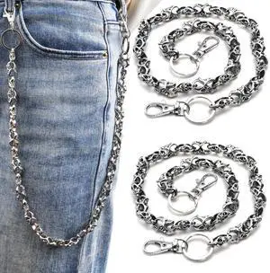 2 Pcs Skull Wallet Chain, Vintage Jean Chain with Lobster Clasp | Metal Skeleton Biker Keychain Decorative Belt Loop Chain for Men, Women, Unisex 2 Pcs Skull Wallet Chain, Vintage Jean Chain with Lobster Clasp | Metal Skeleton Biker Keychain Decorative Belt Loop Chain for Men, Women, Unisex