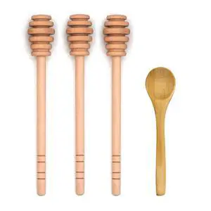 4PCS 6 inch Honey Dipper Sticks Honey Spoon, Wooden Honey Mixing Stirrer Honey Comb Stick, Honey Wand for Honey Jar Dispense Drizzle Honey Wedding Party 4PCS 6 inch Honey Dipper Sticks Honey Spoon, Wooden Honey Mixing Stirrer Honey Comb Stick, Honey Wand for Honey Jar Dispense Drizzle Honey Wedding Party