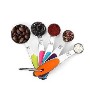 Fsdifly-Stainless Steel Measuring Spoons 5 Piece Stackable Set - Measuring Set for Cooking and Bakin (A) Fsdifly-Stainless Steel Measuring Spoons 5 Piece Stackable Set - Measuring Set for Cooking and Bakin (A)