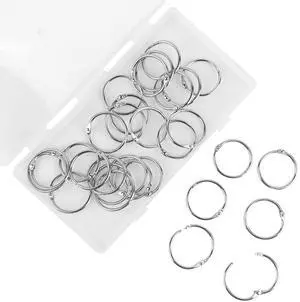 BGJRBY Loose Leaf Book Binder Rings 1-Inch30 Pack Metal Nickel Plated for Key Rings, for Index Cards, Office School Supplies, Sliver BGJRBY Loose Leaf Book Binder Rings 1-Inch30 Pack Metal Nickel Plated for Key Rings, for Index Cards, Office School Supplies, Sliver