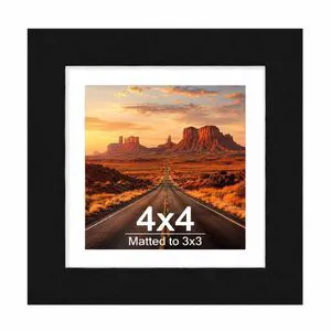 4x4 Picture Frame with 3x3 Mat, Display 3x3 with Mat or 4x4 Without Mat, Photo Frame with Shatter-Resistant Plexiglass for Tabletop or Wall Display, Black, 1 Pack 4x4 Picture Frame with 3x3 Mat, Display 3x3 with Mat or 4x4 Without Mat, Photo Frame with Shatter-Resistant Plexiglass for Tabletop or Wall Display, Black, 1 Pack