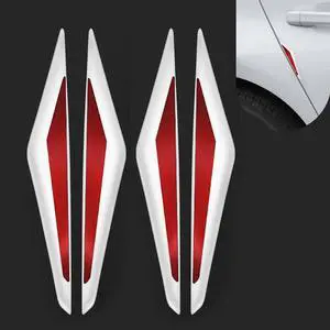Qurbuns 4 PCS Car Door Edge Guards, 3D Anti-Scratch Car Door Protector, Bumper Anti-Collision Protector Trim, Rear View Mirror Protection Strip, Universal for Cars Trucks SUVs (White & Red) Qurbuns 4 PCS Car Door Edge Guards, 3D Anti-Scratch Car Door Protector, Bumper Anti-Collision Protector Trim, Rear View Mirror Protection Strip, Universal for Cars Trucks SUVs (White & Red)