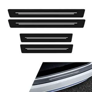 Qurbuns 4 PCS Car Door Sill Protectors, Door Edge Step Dust Shield Strips, Automotive Rubber Scratch Resistant Entry Sill Guards, Universal for Most Cars Qurbuns 4 PCS Car Door Sill Protectors, Door Edge Step Dust Shield Strips, Automotive Rubber Scratch Resistant Entry Sill Guards, Universal for Most Cars