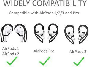 AirPod Ear Hooks Anti-Slip Anti-Drop Earhooks Compatible with AirPods 3/2 / 1/ Pro,Black AirPod Ear Hooks Anti-Slip Anti-Drop Earhooks Compatible with AirPods 3/2 / 1/ Pro,Black