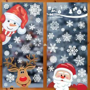 Christmas Window Clings Christmas Decorations Window Stickers Decals Xmas | Snowflakes Window Clings Santa Snowman Reindeer Decor for Office Home Room Bathroom Kitchen Indoor School Classroom Decor Christmas Window Clings Christmas Decorations Window Stickers Decals Xmas | Snowflakes Window Clings Santa Snowman Reindeer Decor for Office Home Room Bathroom Kitchen Indoor School Classroom Decor