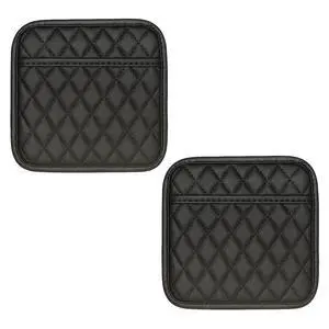 Deaelf 2PCS Car Side Pocket Organizer, Self-Adhesive, 6.2"×5" (Black-S) | Waterproof Leather Auto Seat Gap Filler Storage Bag, Multifunctional Car Door Sunglasses Holder Pouch for Phone, Card Deaelf 2PCS Car Side Pocket Organizer, Self-Adhesive, 6.2"×5" (Black-S) | Waterproof Leather Auto Seat Gap Filler Storage Bag, Multifunctional Car Door Sunglasses Holder Pouch for Phone, Card