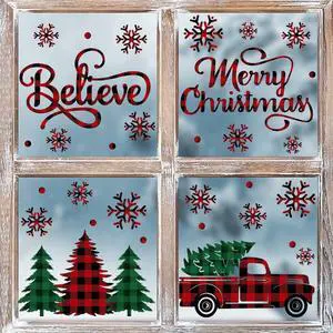 226 PCS Christmas Window Cling Sticker, Red Green Trees Snow Truck for Home Party Supplies Shop Window Glass Display Decoration 226 PCS Christmas Window Cling Sticker, Red Green Trees Snow Truck for Home Party Supplies Shop Window Glass Display Decoration