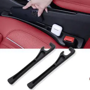 Smeyta Car Seat Gap Organizer,Seat Gap Filler with Seat Belt Holes,Universal Fit for SUV/Truck/Pickup(Black,2Pack) Smeyta Car Seat Gap Organizer,Seat Gap Filler with Seat Belt Holes,Universal Fit for SUV/Truck/Pickup(Black,2Pack)