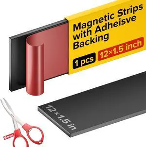 X-bet MAGNET Super Sticky Adhesive Magnetic Strips, 12x1.5 (30x3.8cm), 1 pc | Flexible Magnet Strips, Adhesive Backing, Easy to Cut & Mount, For Crafts, Labels & Light Organization X-bet MAGNET Super Sticky Adhesive Magnetic Strips, 12x1.5 (30x3.8cm), 1 pc | Flexible Magnet Strips, Adhesive Backing, Easy to Cut & Mount, For Crafts, Labels & Light Organization