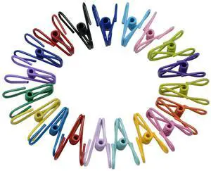 Chip Clips, 20 Pcs 2 Inch 10 Different Mixed Colors Utility Metal Clips PVC-Coated High Elasticity Good Persistence for Clothespins Paper/Food Bag Clips Clothes Pins (20) Chip Clips, 20 Pcs 2 Inch 10 Different Mixed Colors Utility Metal Clips PVC-Coated High Elasticity Good Persistence for Clothespins Paper/Food Bag Clips Clothes Pins (20)