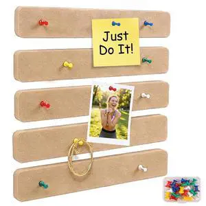 5-Pack Felt Bulletin Board Strips 13x2 Inches,Self-Adhesive Cork Board Strips for Wall, Pin Board Strip with 30 Push Pins for Paste Notes,Pictures, Keys,Classroom Home Office (Brown) 5-Pack Felt Bulletin Board Strips 13x2 Inches,Self-Adhesive Cork Board Strips for Wall, Pin Board Strip with 30 Push Pins for Paste Notes,Pictures, Keys,Classroom Home Office (Brown)