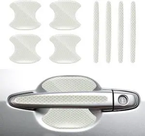GAOLAOSY 8PCS Car Door Handle Cup Scratch Protector (White) | Self-Adhesive Traceless Auto Handle Paint Guard Cover, Reflective Universal Vehicle Door Protective Decoration Sticker GAOLAOSY 8PCS Car Door Handle Cup Scratch Protector (White) | Self-Adhesive Traceless Auto Handle Paint Guard Cover, Reflective Universal Vehicle Door Protective Decoration Sticker