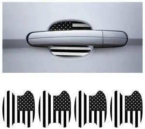 4PCS Car Door Handle Sticker, American Flag Universal Car Door Handle Cup Protective Films, Anti Scratches Door Side Paint Protector, Auto Accessories for Cars Trucks SUVs (Black) 4PCS Car Door Handle Sticker, American Flag Universal Car Door Handle Cup Protective Films, Anti Scratches Door Side Paint Protector, Auto Accessories for Cars Trucks SUVs (Black)