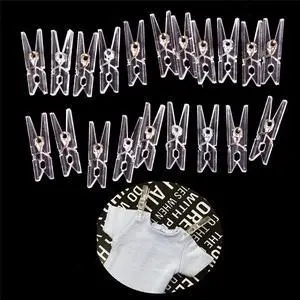 20pcs Clear Plastic Clothes Pins,Clothes Line String Clips, Mini Clothes Pins Photo Paper Peg Pins Craft Clips, Storage and Organization (2.5cm) 20pcs Clear Plastic Clothes Pins,Clothes Line String Clips, Mini Clothes Pins Photo Paper Peg Pins Craft Clips, Storage and Organization (2.5cm)