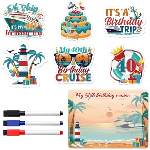 Cruise Door Magnets, 7 Pcs 40th Birthday Magnets for Cruise Ship Door | Magnetic cruise door decorations for cabin identification, includes pens for names and personalization Cruise Door Magnets, 7 Pcs 40th Birthday Magnets for Cruise Ship Door | Magnetic cruise door decorations for cabin identification, includes pens for names and personalization