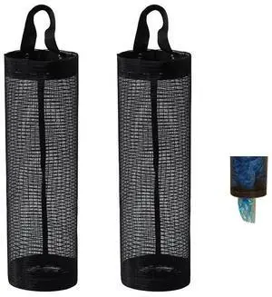 2-Pack Plastic Bag Holder Mesh Hanging Grocery Bag Dispenser | Trash Bag Organizer for Plastic Bags, Shopping Bag Storage Solution 2-Pack Plastic Bag Holder Mesh Hanging Grocery Bag Dispenser | Trash Bag Organizer for Plastic Bags, Shopping Bag Storage Solution