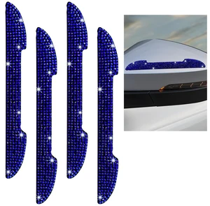 Xiqaler 4 PCS Bling Car Door Handle Protector, Rhinestone Auto Side Rearview Mirror Scratch Protective Cover, Sparkling Vehicle Door Edge Guard Exterior Accessories for Women Men (Blue) Xiqaler 4 PCS Bling Car Door Handle Protector, Rhinestone Auto Side Rearview Mirror Scratch Protective Cover, Sparkling Vehicle Door Edge Guard Exterior Accessories for Women Men (Blue)