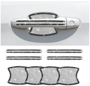 Norkmdi 8PCS Bling Car Door Handle Protector, Crystal Rhinestone Vehicle Door Bowl Scratch Cover Sticker, Glitter Automotive Exterior Decor Accessories, Universal for SUV Sedan Truck (Black/White) Norkmdi 8PCS Bling Car Door Handle Protector, Crystal Rhinestone Vehicle Door Bowl Scratch Cover Sticker, Glitter Automotive Exterior Decor Accessories, Universal for SUV Sedan Truck (Black/White)