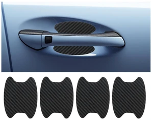 Alieemo 4 Pack 3.78 x 3.43 Inch Door Handle Protector Stickers, Black | carbon fiber texture, adhesive-backed installation, helps reduce cup-area scuffs, car exterior accessories Alieemo 4 Pack 3.78 x 3.43 Inch Door Handle Protector Stickers, Black | carbon fiber texture, adhesive-backed installation, helps reduce cup-area scuffs, car exterior accessories