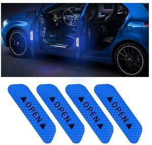 AUKEPO 4PCS Car Door Reflective Warning Stickers, Blue | night-visibility surface, anti-collision prompt strips, fits most cars, SUVs, and trucks, car exterior accessories AUKEPO 4PCS Car Door Reflective Warning Stickers, Blue | night-visibility surface, anti-collision prompt strips, fits most cars, SUVs, and trucks, car exterior accessories