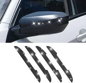 BLAU GRUN 4PCS Bling Car Door Handle Scratch Protector, Black | 5.75x0.39 Inch, Universal fit, side panels/mirror edges, stainless steel, rhinestones, adhesive backing, exterior accessories BLAU GRUN 4PCS Bling Car Door Handle Scratch Protector, Black | 5.75x0.39 Inch, Universal fit, side panels/mirror edges, stainless steel, rhinestones, adhesive backing, exterior accessories