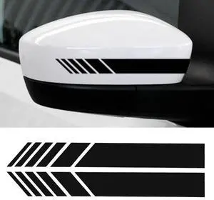 2 Pcs Car Rear View Mirror Vinyl Sticker, Black | DIY Auto Body Side Decal, Stripe Graphic Trim, Exterior Accessories for SUV & Vehicle 2 Pcs Car Rear View Mirror Vinyl Sticker, Black | DIY Auto Body Side Decal, Stripe Graphic Trim, Exterior Accessories for SUV & Vehicle