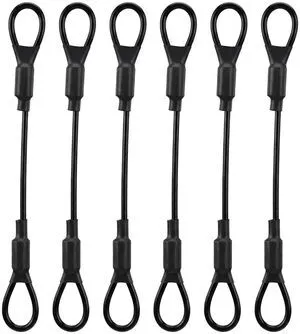 6 Pack Steel Cable with Loops, 3mm Stainless Steel Safety Cable | with Sturdy PVC Coating, Lanyard Cables for Outdoor Adventures Home Safety Travel Protection 6 Pack Steel Cable with Loops, 3mm Stainless Steel Safety Cable | with Sturdy PVC Coating, Lanyard Cables for Outdoor Adventures Home Safety Travel Protection