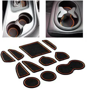 CupHolderHero for Dodge Challenger 2015-2024 11pc Cup Holder (Orange) | Custom-fit 11-piece Rubber set for Dodge Challenger 2015-2024 non-slip, heat resistant to 170°F in Orange CupHolderHero for Dodge Challenger 2015-2024 11pc Cup Holder (Orange) | Custom-fit 11-piece Rubber set for Dodge Challenger 2015-2024 non-slip, heat resistant to 170°F in Orange