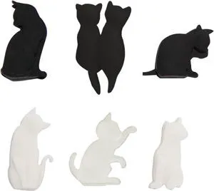 6Pcs Black White Heat-resistant Silicone Tea Bag Clips Set Cartoon Cat-shaped Reusable Holders for Bags Drink Markers Food Tea Accessories 6Pcs Black White Heat-resistant Silicone Tea Bag Clips Set Cartoon Cat-shaped Reusable Holders for Bags Drink Markers Food Tea Accessories
